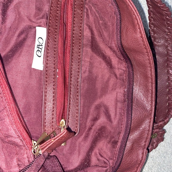 Cato Studded Burgundy Shoulder Bag - Picture 4 of 4